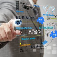 businessman point on business process